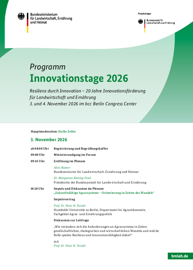 Vorschaubild des Langprogramms der Innovationstage