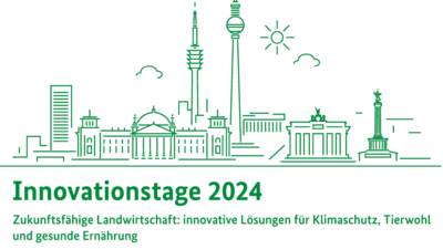 Schematische Darstellung der Skyline Berlins mit Leitthema der Innovationstage 2024 © mauromod – stock.adobe.com 