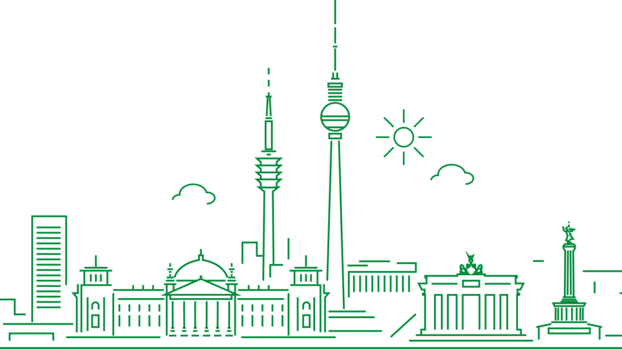 Schematische Darstellung der Berliner Skyline