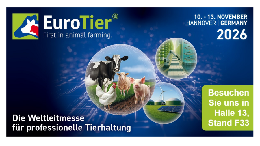 Banner der EuroTier Messe in Hannover mit Hinweis zum Stand des BMLEH. Copyright © 2026 DLG Markets GmbH  